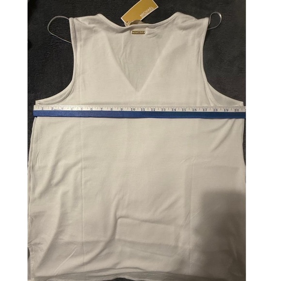 NWT MICHAEL KORS Womens Size L White Flowy Layered Side Slits Chic Casual Blouse - Picture 10 of 11